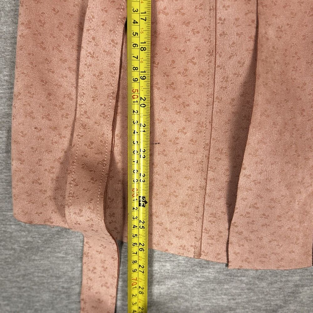 Embossed Faux Suede Tie Waist Jacket Blush Pink Raw Edge Bonded Scuba Wrap Coat - Picture 5 of 5
